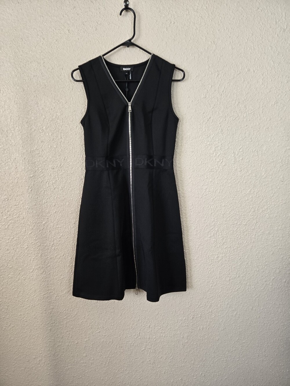 DKNY Black Full Zip Sleeveless Dress Size XS New With Tags #2C866